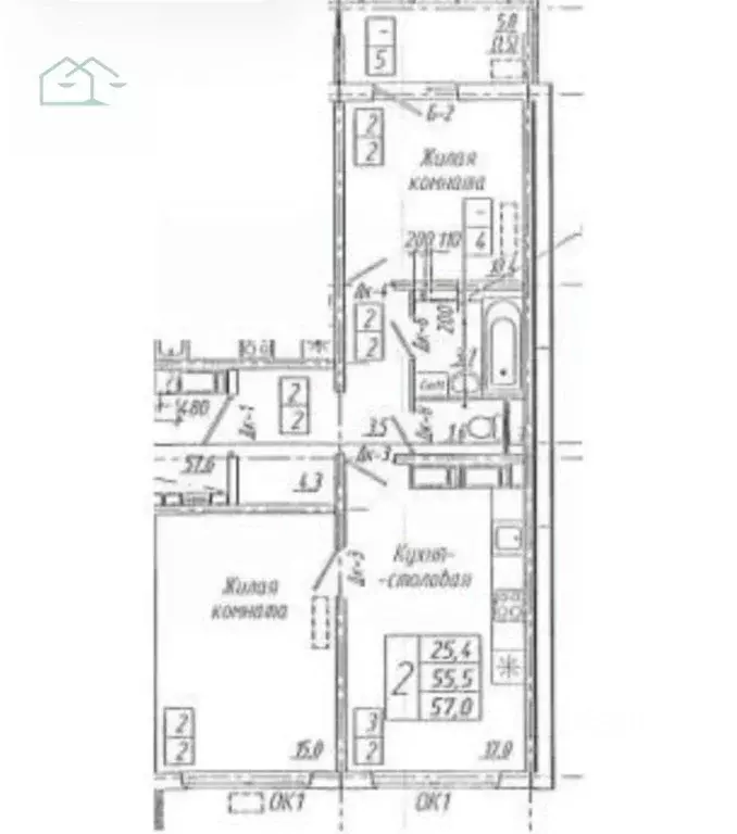 2-к кв. Воронежская область, Воронеж просп. Труда, 93к4 (60.0 м) - Фото 2