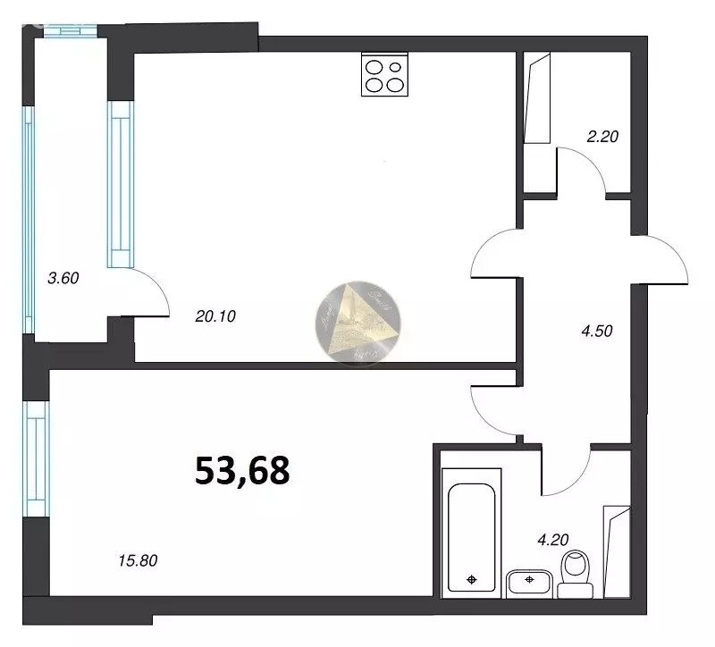 1-комнатная квартира: Санкт-Петербург, Планерная улица, 99 (53.68 м) - Фото 1