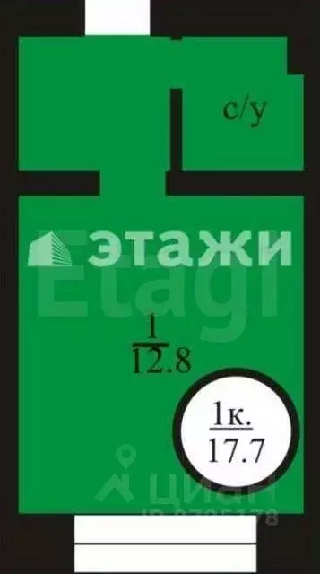 Комната Татарстан, Казань ул. Восстания, 25 (17.4 м) - Фото 1