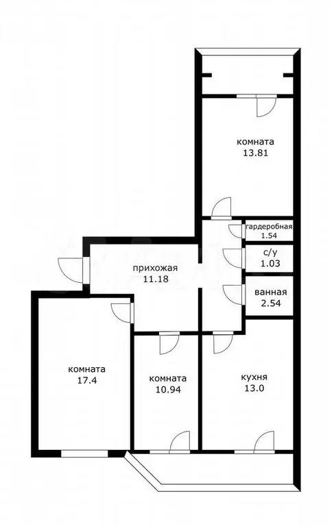 3-к. квартира, 81 м, 8/10 эт. - Фото 0