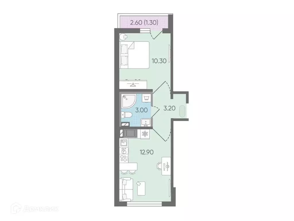 Продаётся 1-к квартира, 30.7 м - Фото 0
