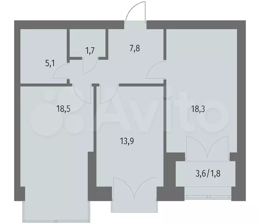 2-к. квартира, 67,1 м, 13/13 эт. - Фото 1