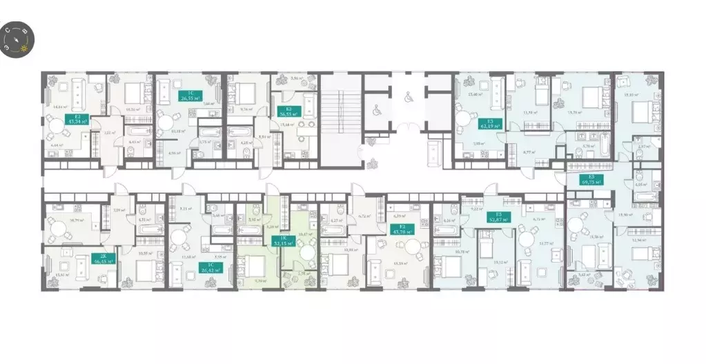 Студия Тюменская область, Тюмень ул. Алматинская, 10 (26.42 м) - Фото 2