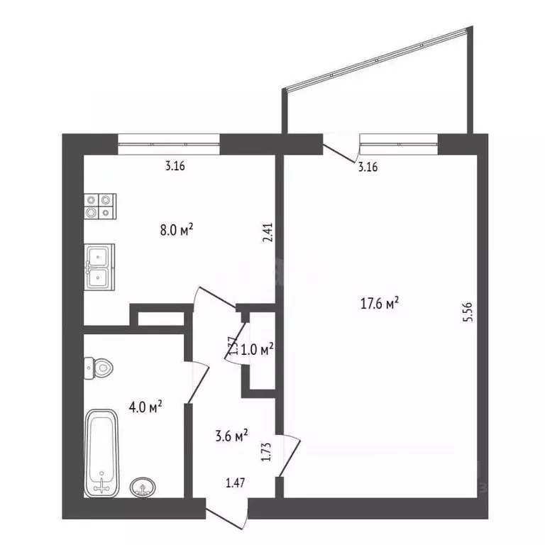 1-к кв. Крым, Армянск Имени Генерала Корявко мкр, 23 (34.2 м) - Фото 1