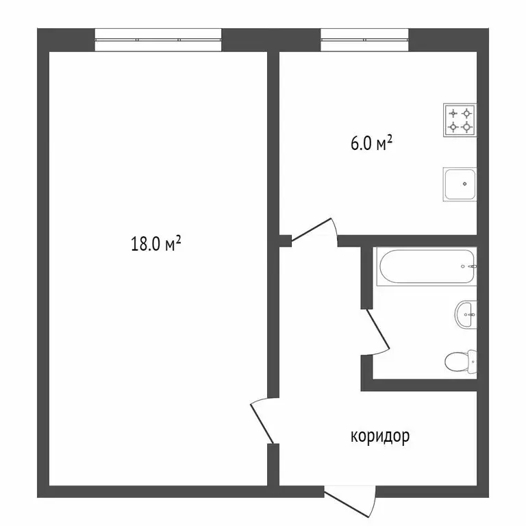 1-комнатная квартира: Омск, улица Дмитриева, 4/1 (30 м) - Фото 1
