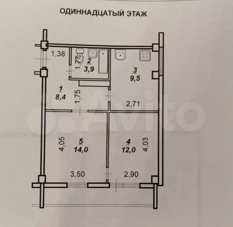 2-к. квартира, 48 м, 11/14 эт. - Фото 0