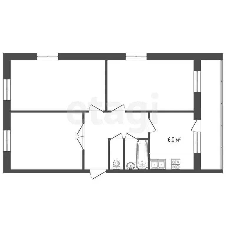 3-комнатная квартира: Нальчик, улица Мечникова, 122 (83.1 м) - Фото 1