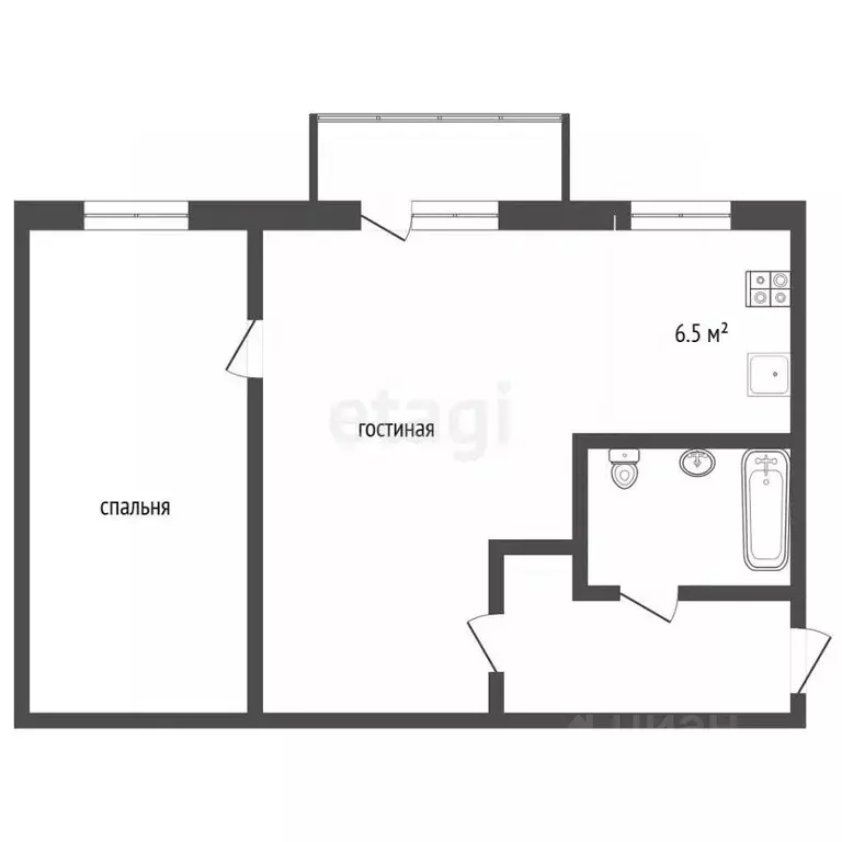 2-к кв. Владимирская область, Муром Кооперативная ул., 6 (42.5 м) - Фото 2