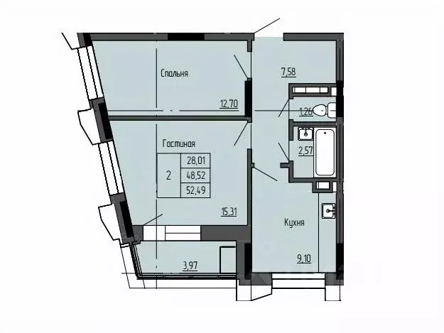 2-к кв. Саха (Якутия), Якутск ул. Чкалова, 39А (52.49 м) - Фото 0