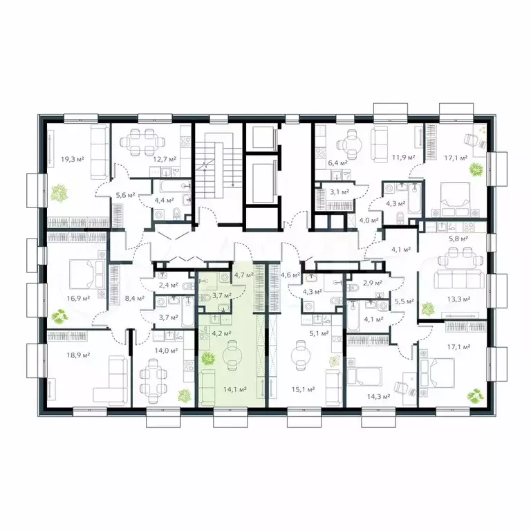 Квартира-студия, 26,7 м, 2/12 эт. - Фото 1