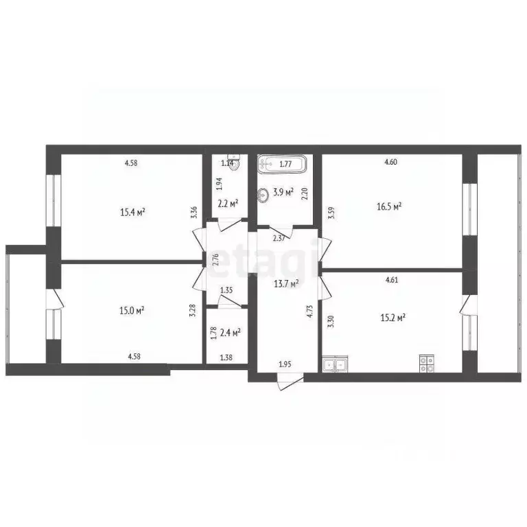 3-к кв. Марий Эл, Йошкар-Ола ул. Меримского, 5 (94.2 м) - Фото 1