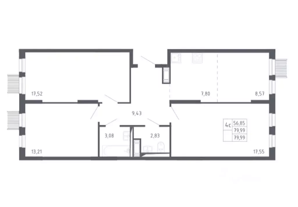 4-к кв. Москва Ленинградское ш., 229Ак2 (80.0 м) - Фото 1