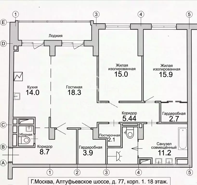 2-к кв. Москва Алтуфьевское ш., 77к1 (101.5 м) - Фото 2