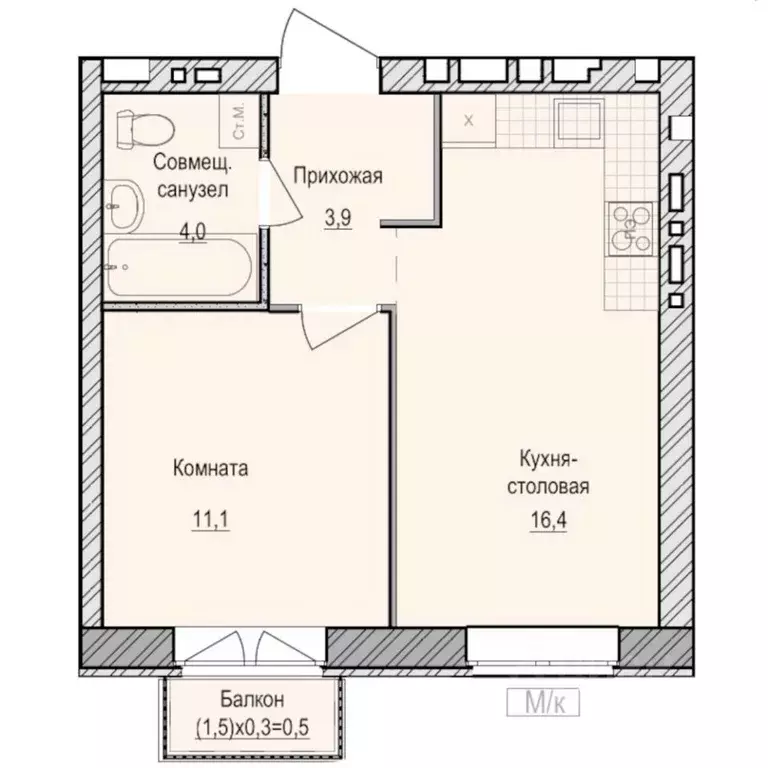 1-к кв. Удмуртия, Завьяловский район, с. Первомайский Санвилл жилой ... - Фото 1