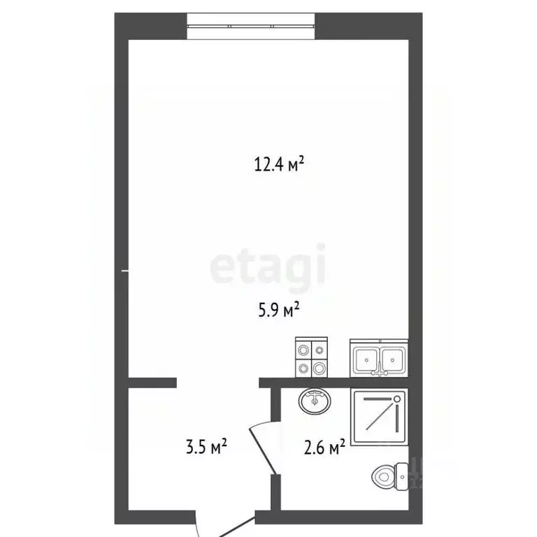 Студия Москва Новоостаповская ул., 20 (24.4 м) - Фото 2