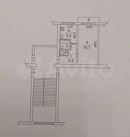 1-к. квартира, 30 м, 4/5 эт. - Фото 0