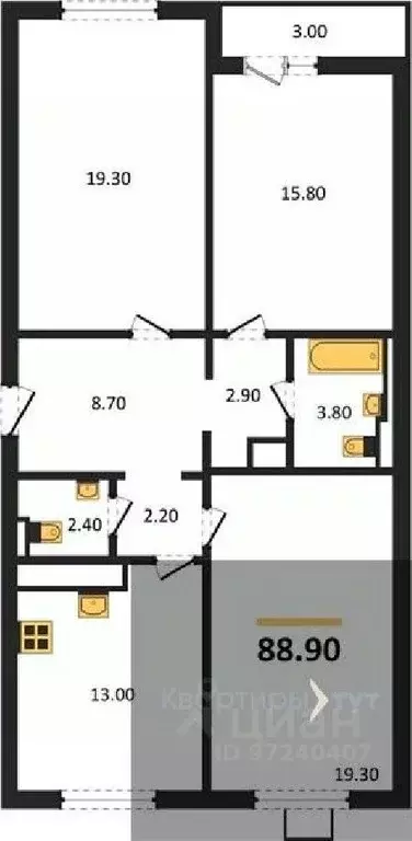 3-к кв. Воронежская область, Воронеж ул. Загоровского, 5/4 (88.9 м) - Фото 0