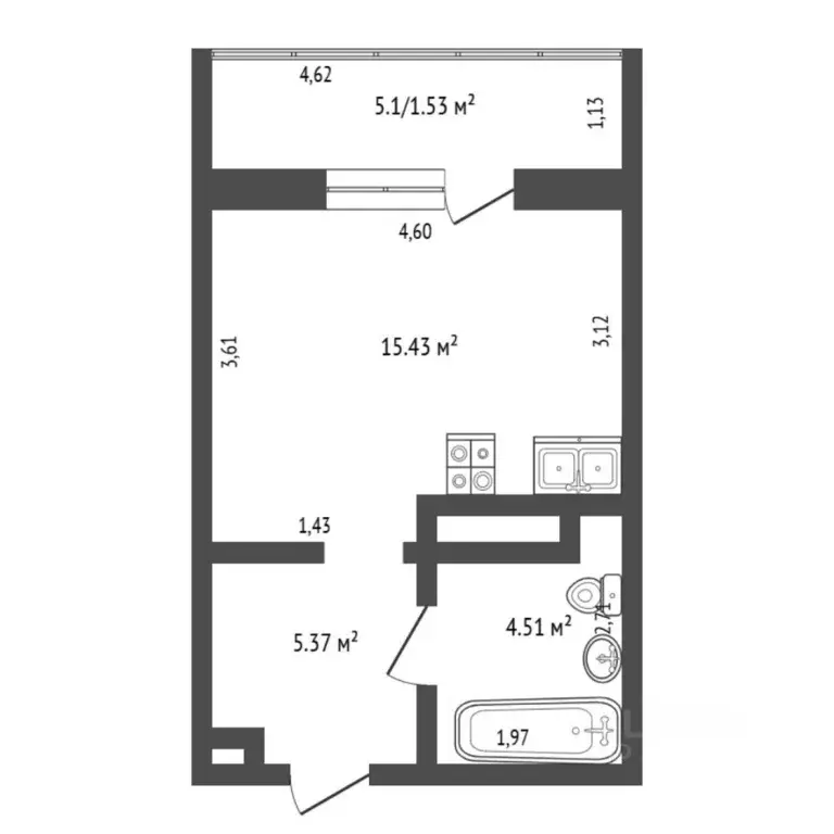 Студия Тюменская область, Тюменский муниципальный округ, д. Дударева ... - Фото 2