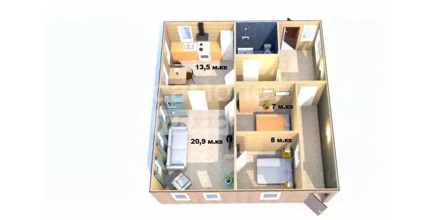 Дом в Башкортостан, Кумертау ул. Карла Маркса (55 м) - Фото 2