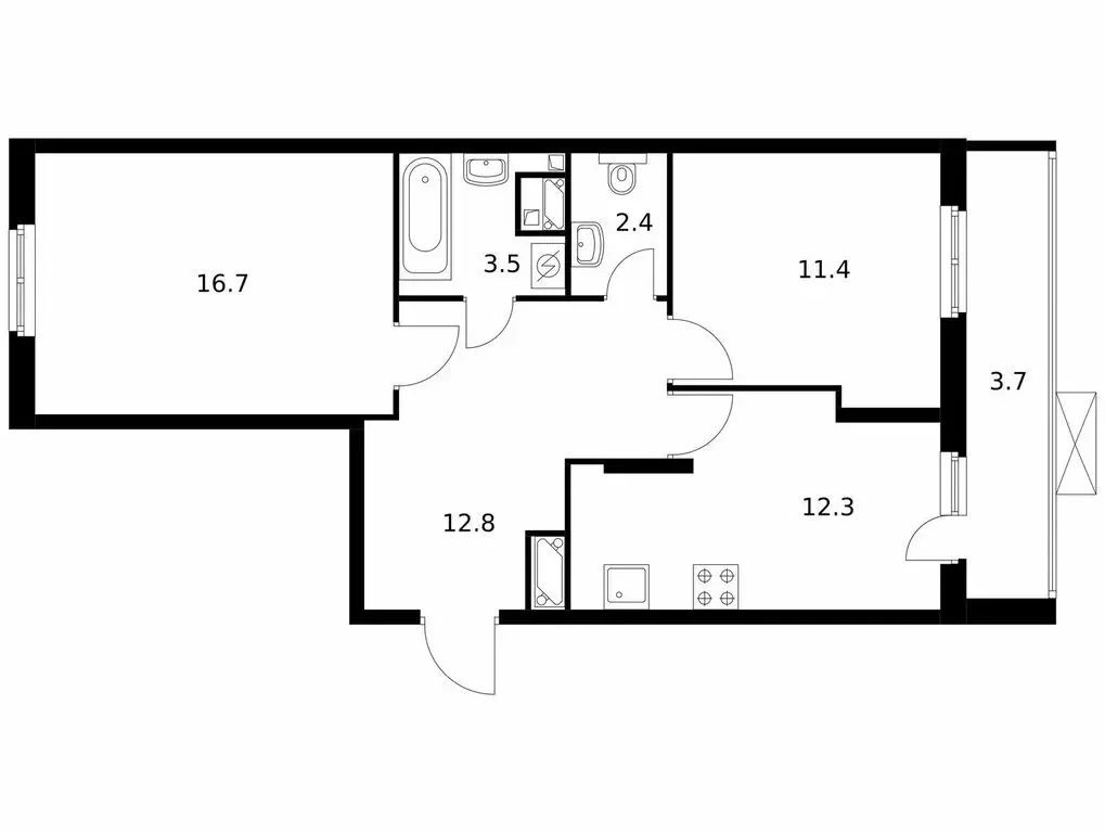 2-комнатная квартира: Москва, Муравская улица, 44к2 (62.8 м) - Фото 1
