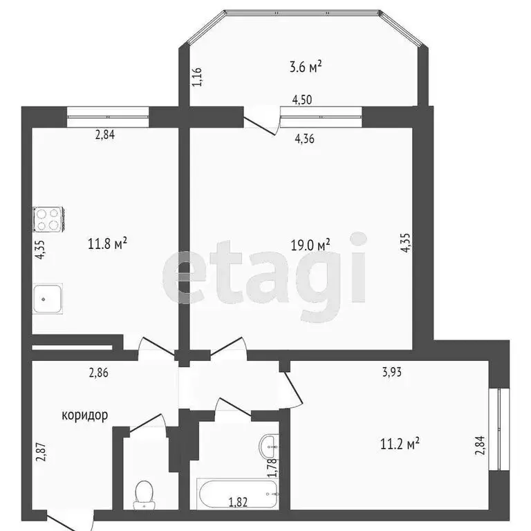 2-комнатная квартира: Омск, микрорайон Городок Нефтяников, 2-я ... - Фото 1