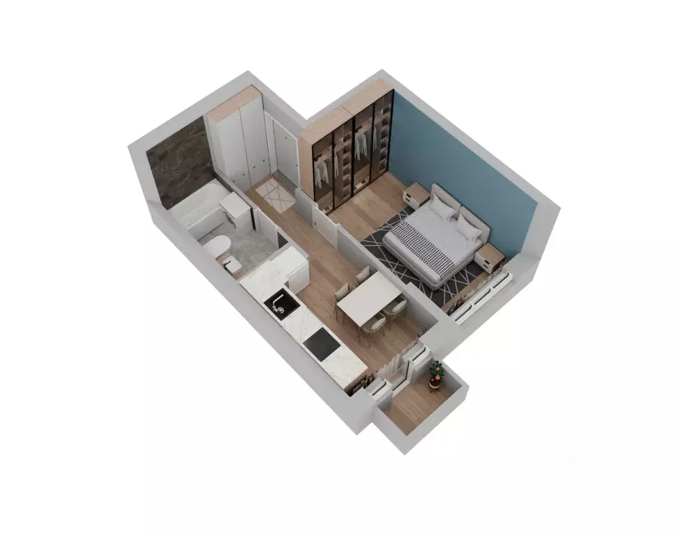 1-к кв. Башкортостан, Уфа Бионика Парк жилой комплекс, 3 (42.4 м) - Фото 2