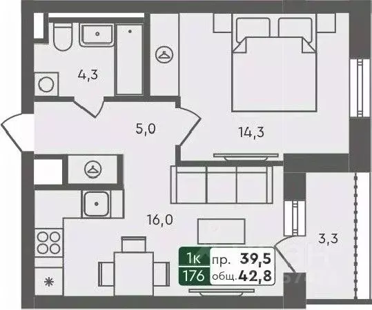 1-к кв. Курганская область, Курган Заозерный жилрайон, 6А мкр, 25/4 ... - Фото 0