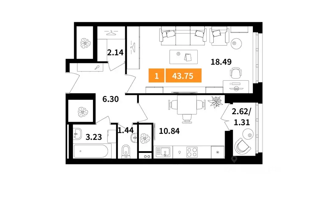 1-к кв. Московская область, Химки Планерный квартал жилой комплекс ... - Фото 1