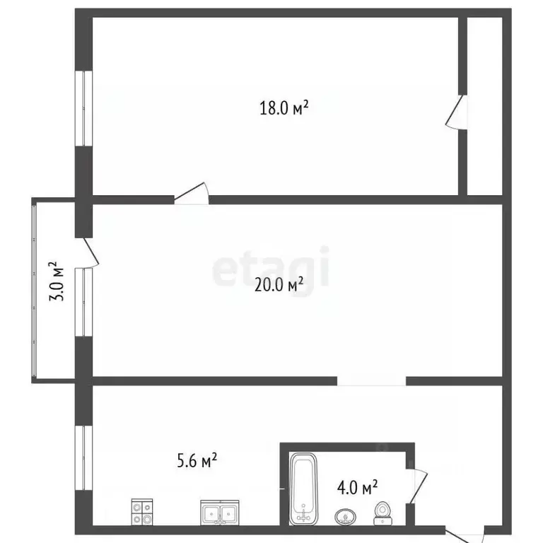 2-к кв. Самарская область, Самара Революционная ул., 138 (44.8 м) - Фото 2