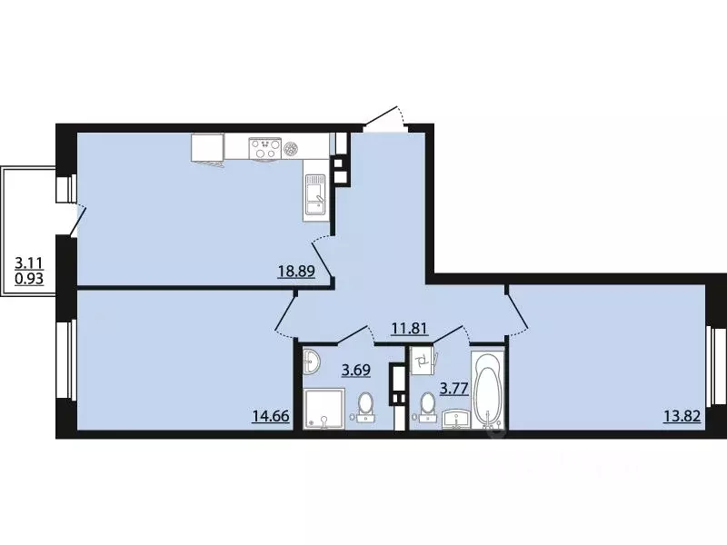 2-к кв. Воронежская область, Рамонский район, Яменское с/пос, пос. ... - Фото 1