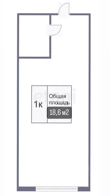 Студия Кемеровская область, Кемерово Инициативная ул., 6 (18.6 м) - Фото 1