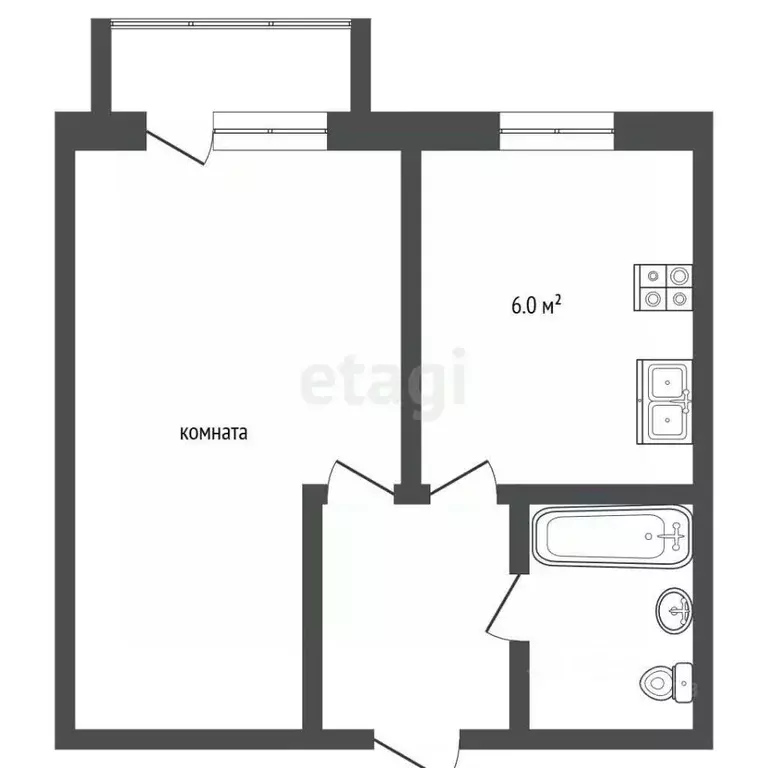 1-к кв. Владимирская область, Меленки ул. Чкалова, 62 (32.5 м) - Фото 1