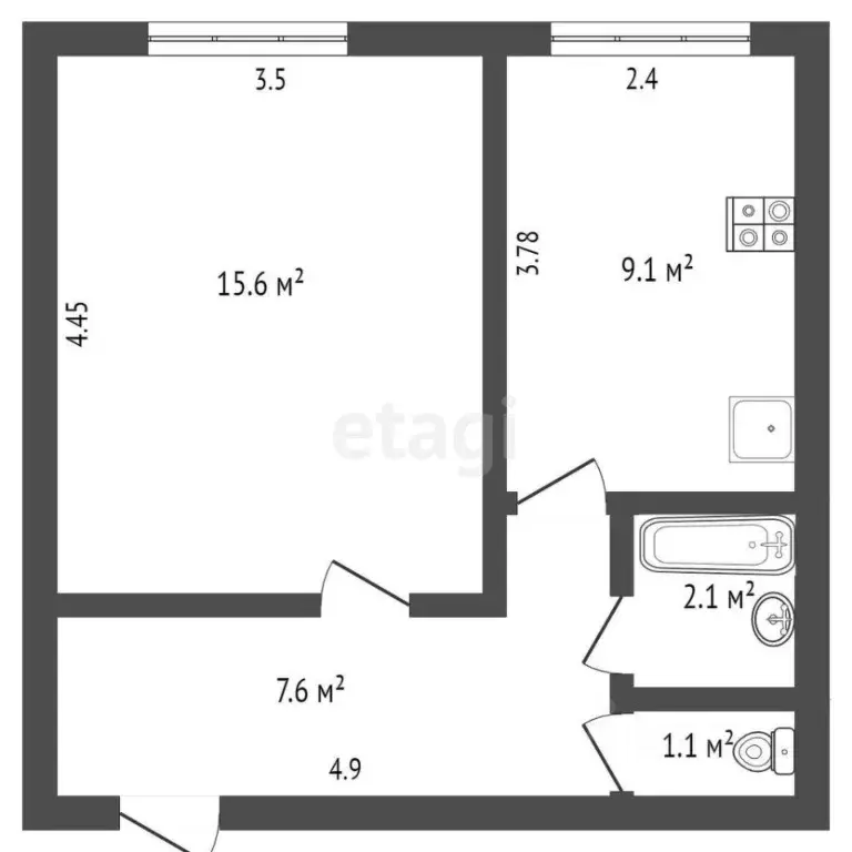 1-к кв. Мордовия, Саранск ул. Воинова, 2к9 (30.0 м) - Фото 0