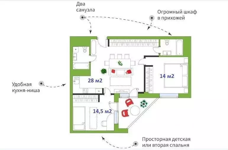 3-к кв. Архангельская область, Архангельск просп. Ломоносова, 98 (68.0 ... - Фото 1