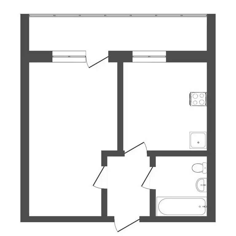 1-комнатная квартира: Тюмень, улица Мебельщиков, 12 (26 м) - Фото 1