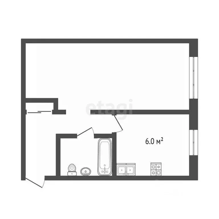1-к кв. Тюменская область, Тюмень ул. 50 лет ВЛКСМ, 67 (29.9 м) - Фото 2