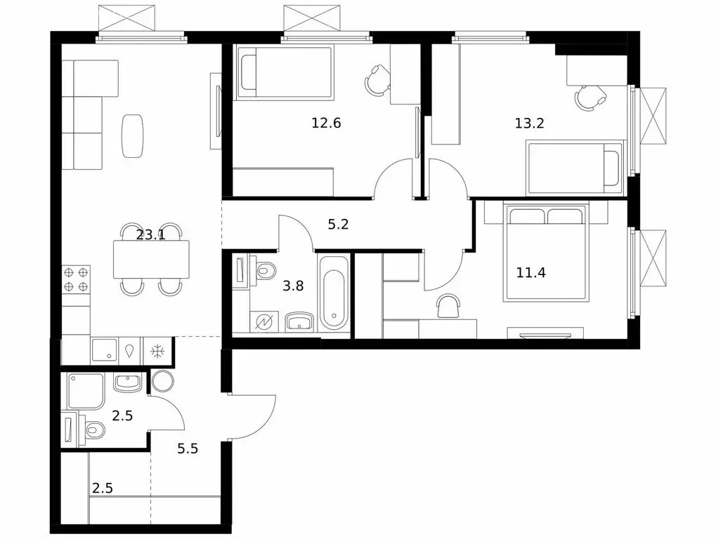 3-комнатная квартира: Мытищи, 16-й микрорайон, ЖК Ярославский, 16.2 ... - Фото 1