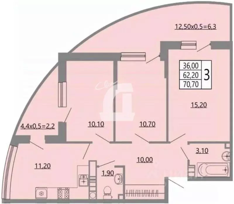 3-к кв. Краснодарский край, Горячий Ключ ул. Объездная, 18к2 (63.5 м) - Фото 1