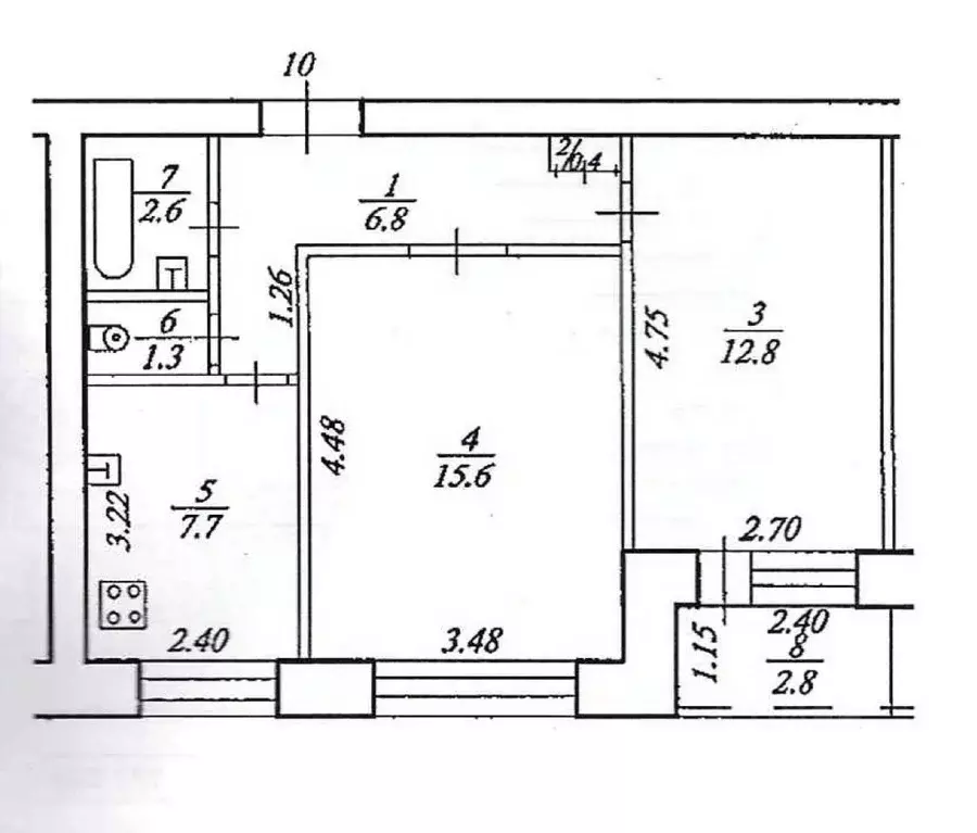 2-к кв. Башкортостан, Уфа ул. Красина, 13/3 (50.0 м) - Фото 1