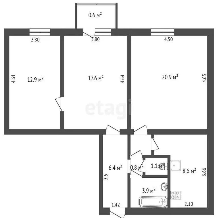 3-комнатная квартира: Чита, улица Полины Осипенко, 38 (72.2 м) - Фото 1