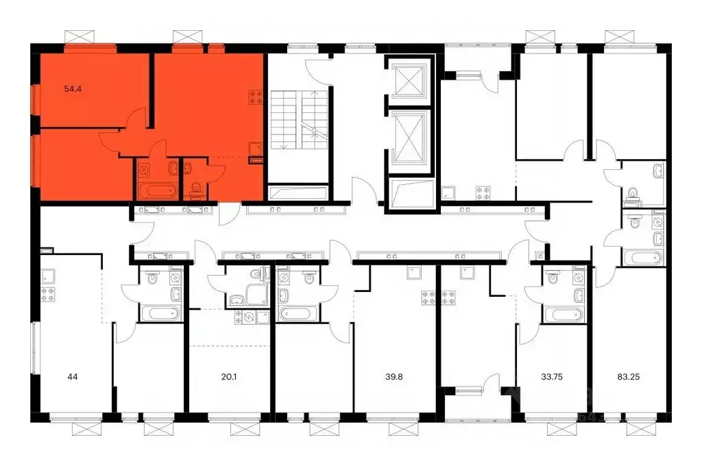 2-к кв. Тюменская область, Тюмень Полевая ул., 117к4 (54.4 м) - Фото 1