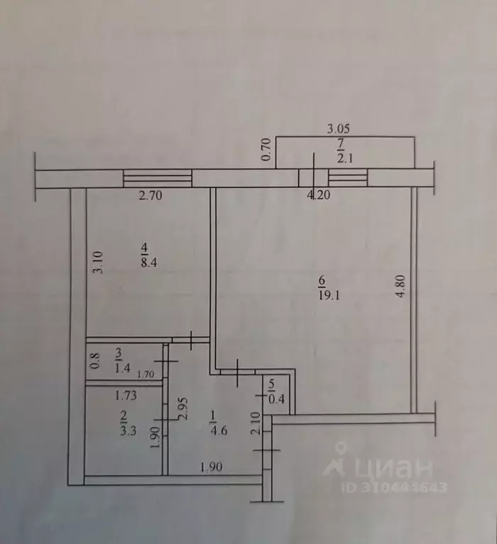 1-к кв. Башкортостан, Белорецк ул. М. Гафури, 36 (38.0 м) - Фото 0