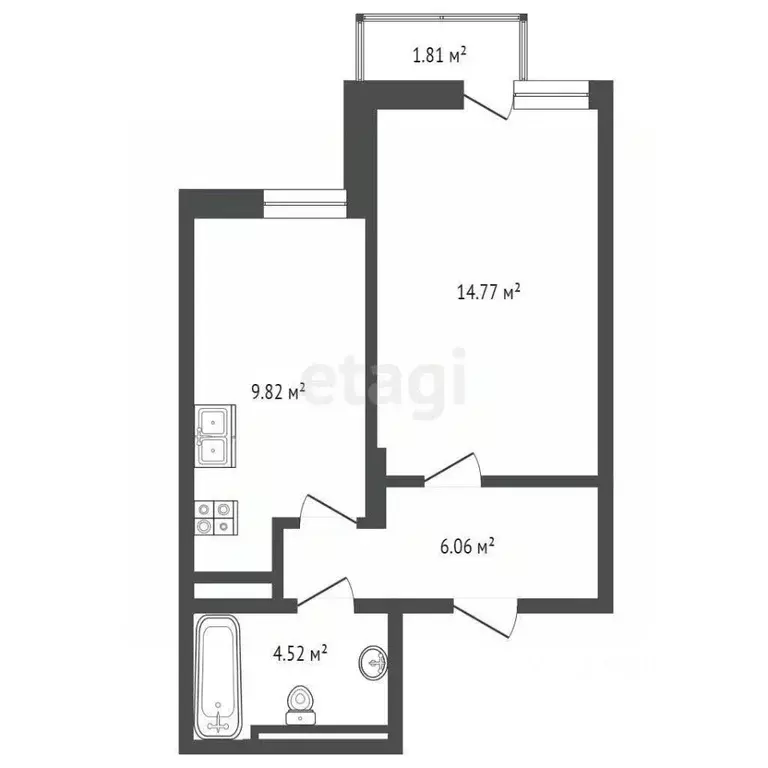 1-к кв. Ростовская область, Ростов-на-Дону ул. Нансена, 109/5 (38.0 м) - Фото 1