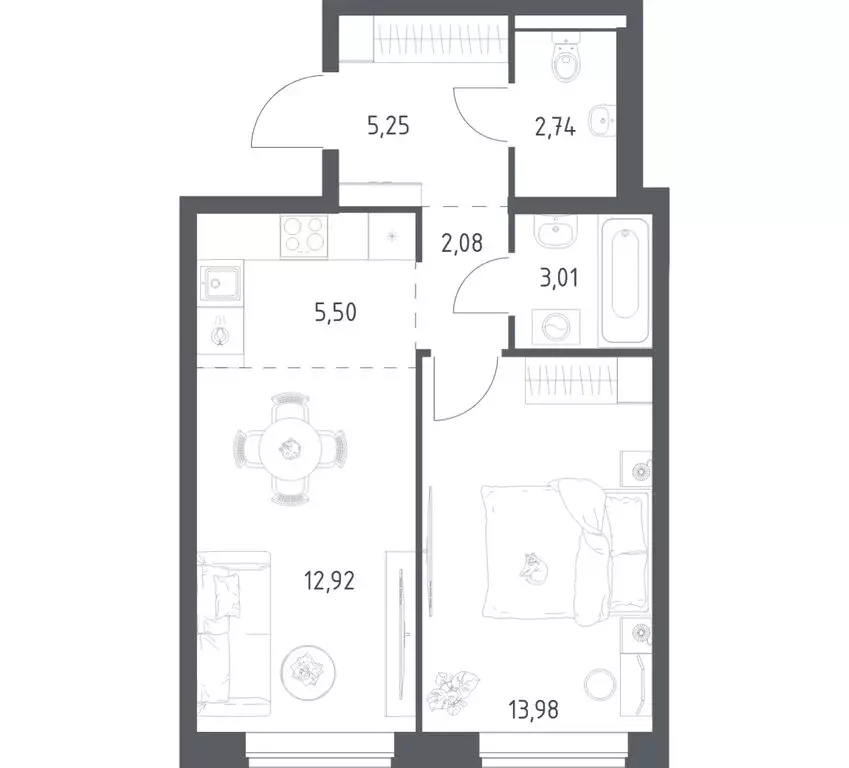 1-комнатная квартира: Ленинский городской округ, ЖК Новое Видное, 14.2 ... - Фото 1