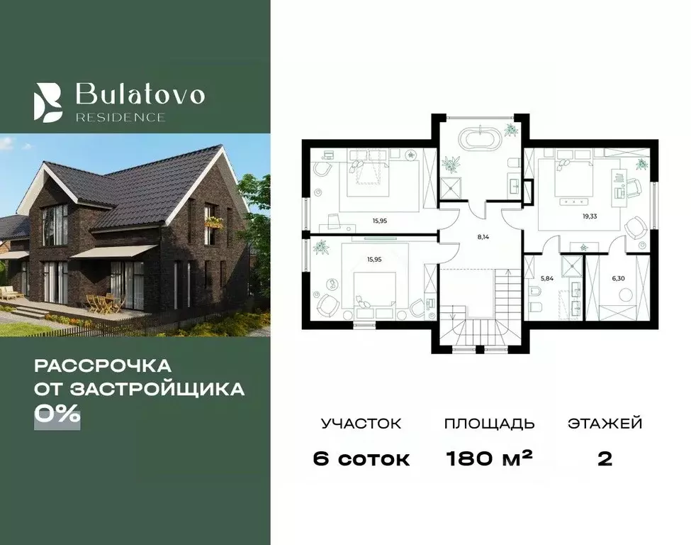 Коттедж в Московская область, Подольск городской округ, д. Булатово, ... - Фото 1