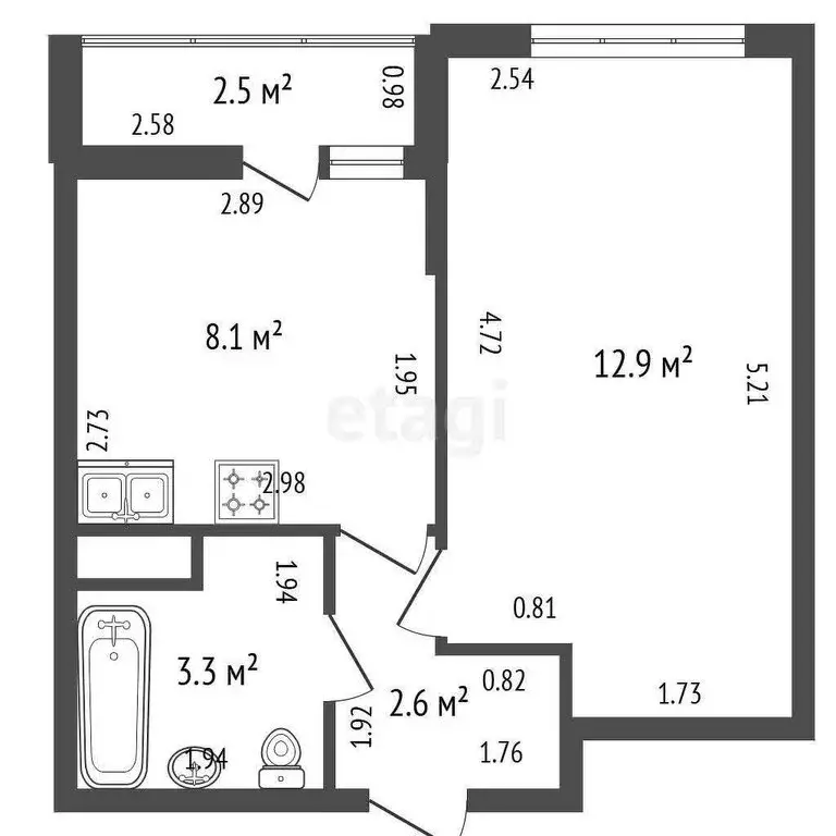 1-комнатная квартира: Мурино, Воронцовский бульвар, 21к2 (26.9 м) - Фото 2