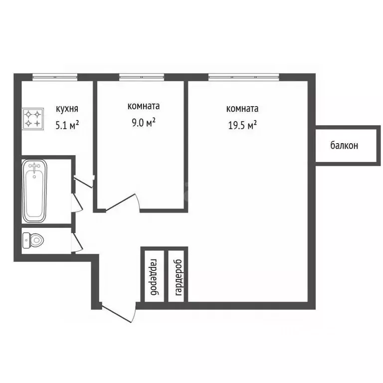 2-к кв. Воронежская область, Воронеж ул. Переверткина, 46 (44.9 м) - Фото 2