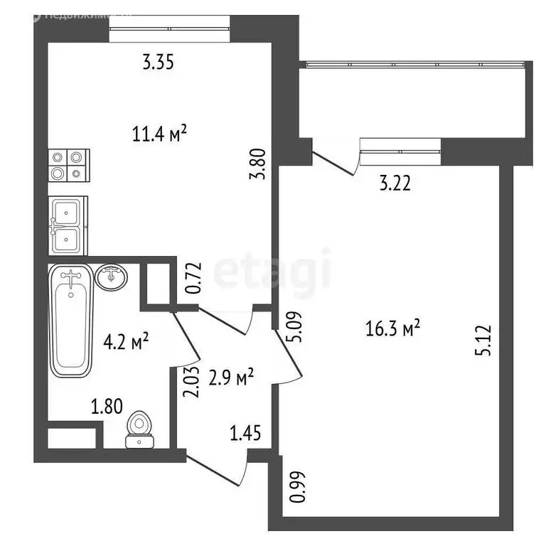 1-комнатная квартира: Парголово, улица Фёдора Абрамова, 21к3 (36 м) - Фото 0