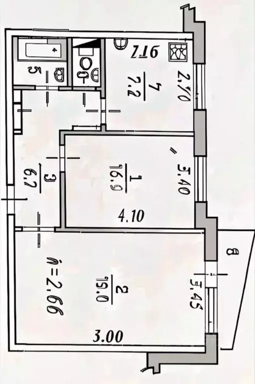 2-к кв. Омская область, Омск просп. Королева, 8 (51.0 м) - Фото 2
