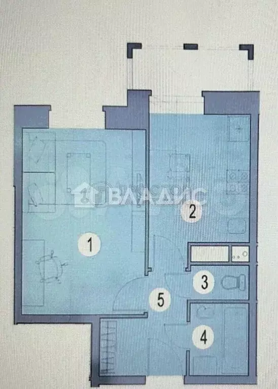 1-к. квартира, 31 м, 4/8 эт. - Фото 0